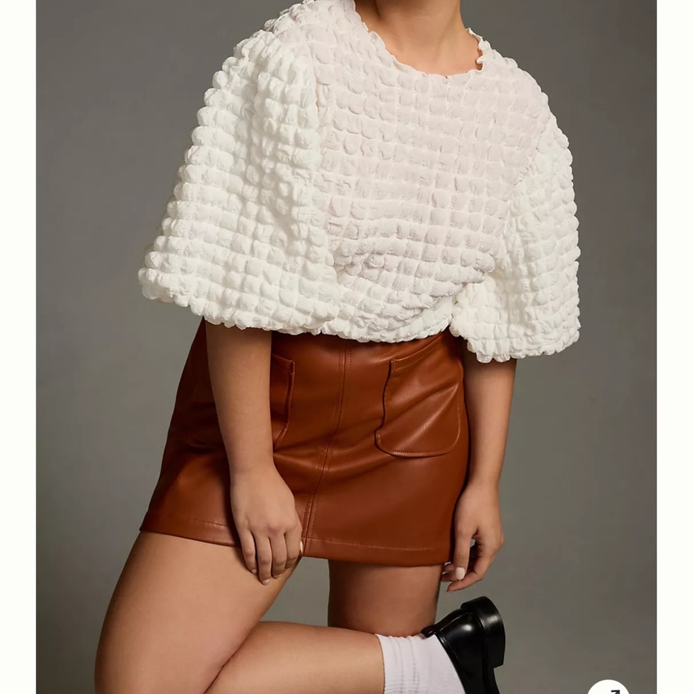 Eri + Ali Textured Puff-Sleeve Top